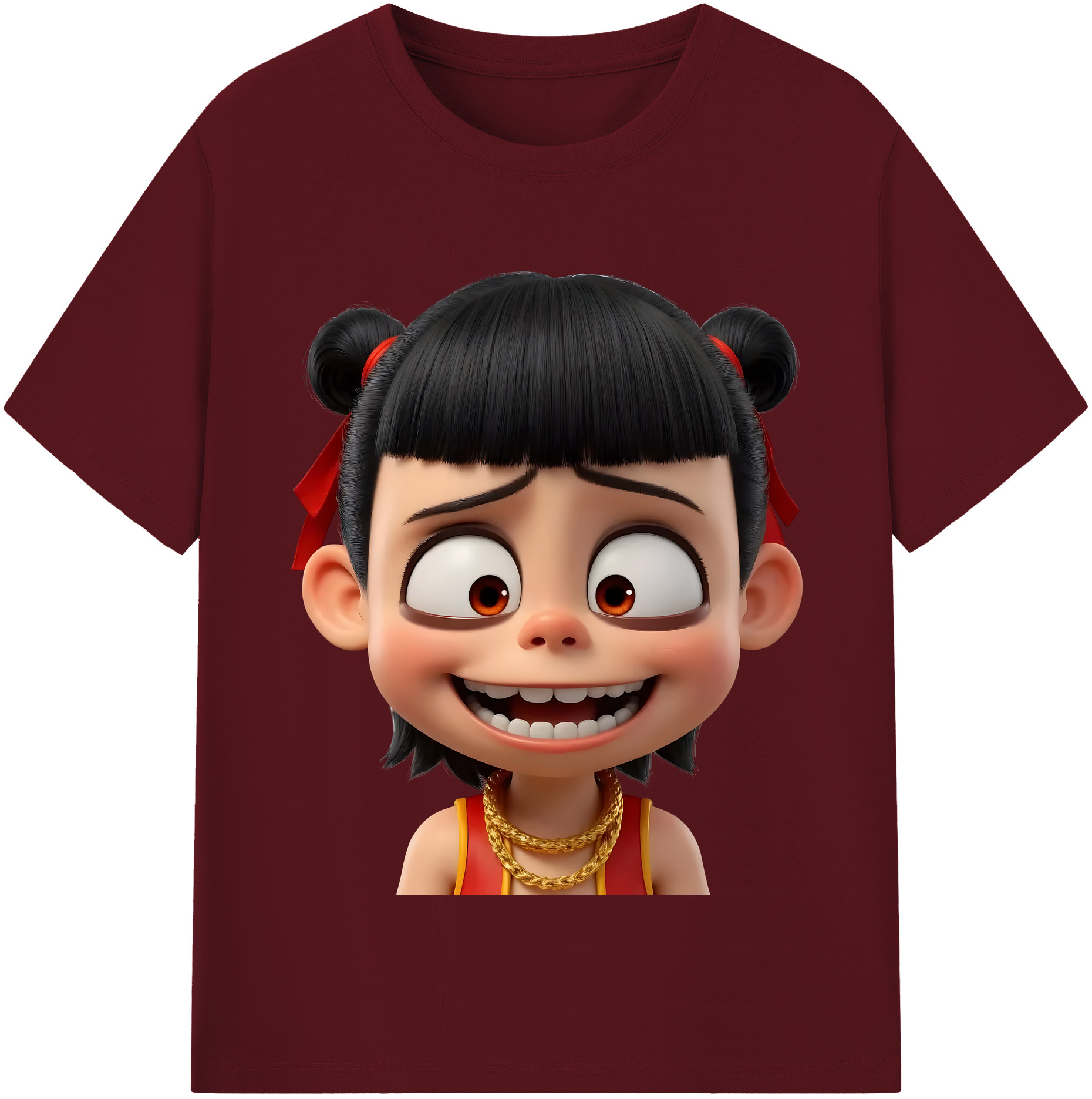 （画像用） Ne Zha 2 ナタ 魔童の大暴れ 綿100％半袖Tシャツ（フロントプリント）